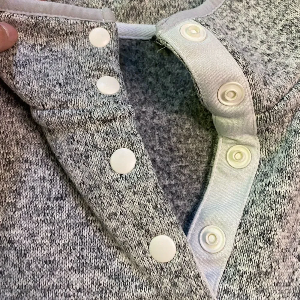 Eddie Bauer Heather Grey Quarter Snap Pullover - Picture 7 of 9